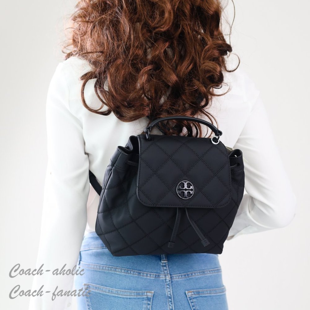 NWT Tory Burch Willa Backpack in Matte Black 145276 - Picture 2 of 11
